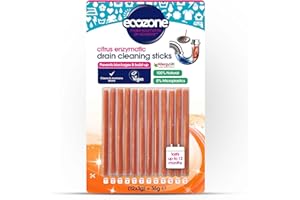 EcoZone Drain Cleaning Sticks, Enzymatic Pipe Unblocker, Prevents Plug Hole Obstructions & Keeps Water Flowing Freely, Natural Vegan & Non Toxic Kitchen & Bathroom Treatment Kit (x 12, 1 Year Supply)