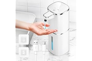 ‎HAPPHOOH HAPPHOOH Seifenspender Automatisch Wandbefestigung,400ml Elektrischer Seifenspender mit Sensor Infrarot USB Wiederaufladbar,IPX5 Wasserdicht für Küchen,Bad,Schule,Hotel