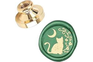 craspire Wax Seal Stamp Head Cat Removable Seal Brass Stamp Head for Creative Gift Envelopes Invitation Cards Decoration