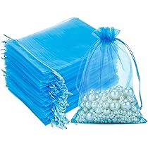 Sacchetti Regalo In Organza 7x9 Cm - Pack Da 50 Pezzi, Per Bomboniere, Gioielli E Feste (Blu Reale) - Foto 8