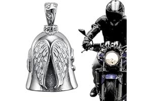 Youngwier Motorcycle Bell, Angel Motorcycle Biker Bell, Motorcycle Biker Luck Riding Spirit Bell, Stainless Steel Motorcycle Bell for Bicycles Man Biker Riders Husband
