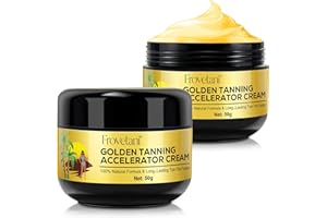 FROVETANI Tanning Accelerator Cream, Golden Tan Accelerator for Outdoor Sun and Tanning Beds, Natural Ingredients Tanning Cream for Sunbeds & Outdoor Sun, Achieve a Natural Tan Skin 100g (2PCS 50g)