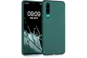 kwmobile Funda para Huawei P30 Carcasa - Case TPU y Silicona Ultrafino - Antigolpes con Bordes elevados - Apto Carga inalámbrica - petróleo Metalizado