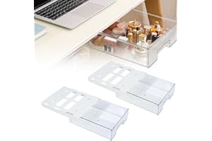 SCLLNDA 2 Stück Selbstklebende Schublade unter Schreibtisch Unterbau Schublade Schreibtisch Schublade Untertisch Schublade Selbstklebende Schubladen Versteckte Schubladenbox Schubladen Organizer