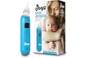 JOYZ - Mouche Bebe Electrique - 3 Embouts en Silicone Alimentaire Doux et Sûrs - 3 Niveaux d'Aspiration | Aspirateur Nasal Bebe, Mouche Nez Bebe Electrique | Rechargeable | Accessoire Bebe Naissance