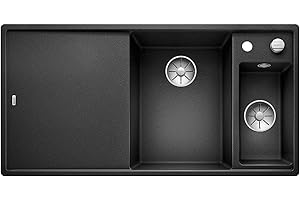 ‎BLANCO BLANCO AXIA III 6 S | Granitspüle aus SILGRANIT anthrazit | Einbauart: Einbau von Oben | Hauptbecken rechts | mit Glasschneidbrett | für 60 cm breite Unterschränke | Verschiebbares Schneidbrett