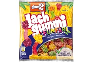 ‎FUAUFAS nimm2 Lachgummi FunFari – 1 x 225g – Fruchtgummi mit Fruchtsaft und Vitaminen