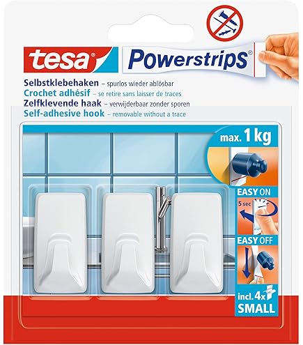 Klevende Spijker tesa® tegels & metaal 3kg verstelbaar wit 2 stuks