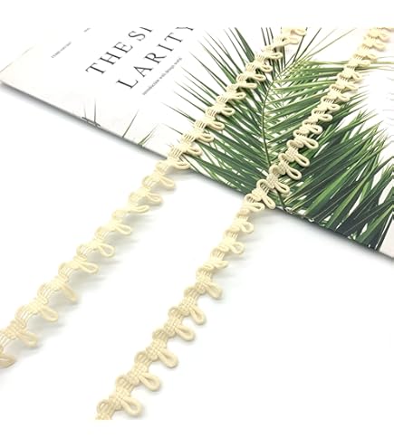 DHER Elastische Knopfloch Schnur 18m Beige - Für Hochzeitskleider & DIY