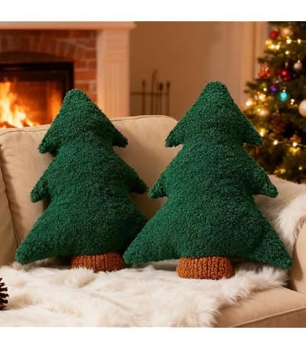 Produktbild von Weihnachtsbaum-Kissen Schnittmuster, Weihnachtsbaum-Kissen Nähanleitung, Weihnachtsdeko-Kissen, PDF-Muster