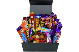 BENERRY Chocolate Gift Box – Assorted Bars & Treats – Luxury Sweet Hamper – Gift for Christmas, Birthday or All Occasions (23 pieces - Black)