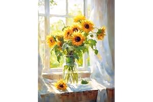 Viart Sunflower Paint by Numbers for Adults-Painting by Numbers for Adults Flowers,Floral Paint by Number Kits for Home Wall Decor 12x16inch