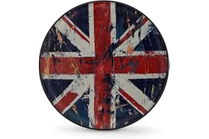 HELHAPPY Spare Tire Cover Wheel Protectors, Retro Union Jack Flags Waterproof Dustproof Wheel Cover Universal Fit for Jeep Trailer RV SUV Camper Vehicle 15 Inch