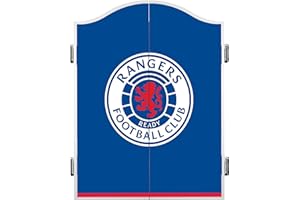 FOCO Officially Licensed Glasgow Rangers Football Club Darts and Dartboard Cabinet, Blue, Multiple Designs