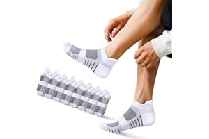 EKSHER Skarpety do sneakersów, męskie i damskie, 8 par, krótkie skarpety do biegania, na lato, zapobiegające poceniu się, bawełniane skarpety do biegania