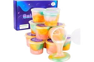 KelvSbem 15 Pack Galaxy Slime Kit, Kids Party Favor, Smooth Soft Non Sticky, Stress & Anxiety Relief Slime Toy for Girls Boys, Easter Christmas and Party Bag Fillers