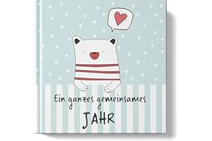 Babyalbum zum Ausfüllen für das erste Jahr - für Mädchen und Jungen - mit Hardcover Einband im Format 21x21cm - 76 Seiten - von Sophies Kartenwelt