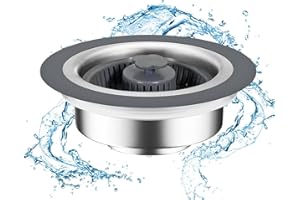 Katleay Bouchon Evier Cuisine 3 en 1, Bonde Evier Cuisine Inoxydable, Bonde pour Evier de Cuisine Passoire, Bouchon Evier Cuisine avec Une Bonde de Vidange, pour Évier de Cuisine