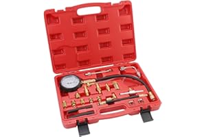 HSEAMALL Tester di pressione della pompa del carburante Fuel Injection Pump Tool,0-140PSI Fuel Pressure Gauge Kit,Car Gasoline Oil Injector Test Manometer Tool Set for Auto Truck SUV Motorcycle ATV RV