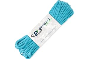 PARACORD PLANET 50 Feet Type III 550 Paracord Neon Turquoise