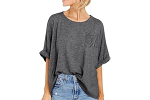 Famulily Womens Summer Casual Oversized T Shirt Crew Neck Short Sleeve Loose Basic Tee Shirts Tops