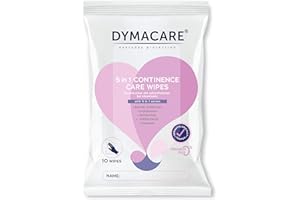 DYMACARE 5 in 1 Continence Care Wipes | Adult Scented Premium Disposable Incontinence Cloths | Skin Cleansing Wipes with Barrier Protection | 1 Pack (10 Wipes in Total)