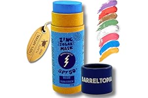 Barreltopia Surf Stick Solar Facial 50 + Zinc Crema Colores - Protector Solar Facial SPF 50 - Natural Waterproof Eco Sunscreen