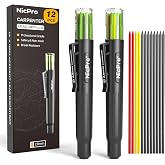Nicpro 12 Pieces 2.8mm Lead for Woodworking Pencil Lead Refills (4x Black, Red and Yellow) - Shatter Resistant Leads for Cons