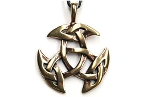 Drachensilber Keltischer Schmuck Kette Anhänger Bronze Dreifaltigkeit heiliger Kettenanhänger mit Band offene Dreifalt Frauen