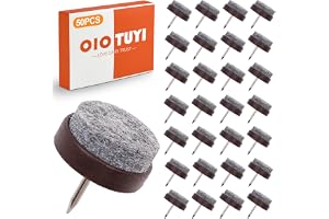 OioTuyi 50 stycken filttassar, stol – möbeltassar för laminat och parkett – glidfötter för stolar – ljudisolering och golvskydd – Ø 22 mm – design med spikar