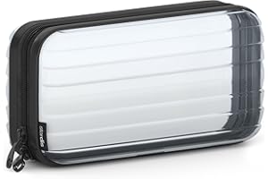 stardis Kosmetyczka z twardą obudową, dla kobiet i mężczyzn, w kształcie walizki, wodoszczelna mini walizka na pranie dla kobiet, mężczyzn, dzieci, przezroczysty, S, Kosmetyczka