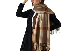 HYUET Invernale Pasmina Sciarpa Scialle Donna a Quadri Elegante Lungo Morbida Calda Stole Sciarpe Scozzese Tartan Wrap Maglia Scialle Inverno Poncho Stola Pashmina per Donna Uomo