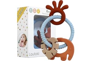 LAUTOKI® | Mordedor Bebe | Mordedores bebes 3-6meses | Sin BPA y Fácil Agarre | Juguetes Bebes 3-6meses | Mordedor Bebe Refrigerante | Juguete Bebe 0-3 meses | Juguetes Sensoriales Bebe 0-6 Meses