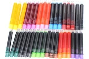 Anller 35 cartucce d'inchiostro per penna stilografica con custodia, diametro foro 3,4 mm, multicolore