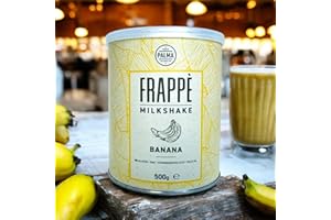 PALMA HOT CHOCOLATE PALMA Banana Frappe Milkshake | No Gluten, No GMO, No Palm Oil, No Hydrogenated Fat | Perfect for Frappe, Milkshake and Smoothie | Made in Italy | 500g (25 Servings)