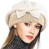 Wool Beret Floral Dress Beanie Winter 
