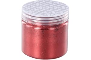 KASLAIDER Polvere Glitter Rosso Brillantini, 0,2mm Paillettes per Decorazioni Artigianali, Unghie e Artigianato