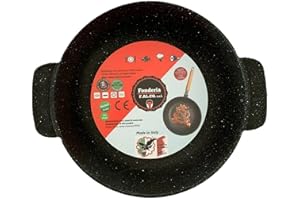 ZEUS PARTY Pentola Tegame Antiaderente 2 Maniglie in Pietra Lavica - Tegamino con Fondo a Raggio di Sole 24/28/32 cm (28 cm)