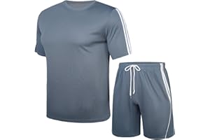 Nieery Men's Summer Tracksuit Set Tracksuits Shorts Set Casual Running Sport Sweat Activewear with Pockets