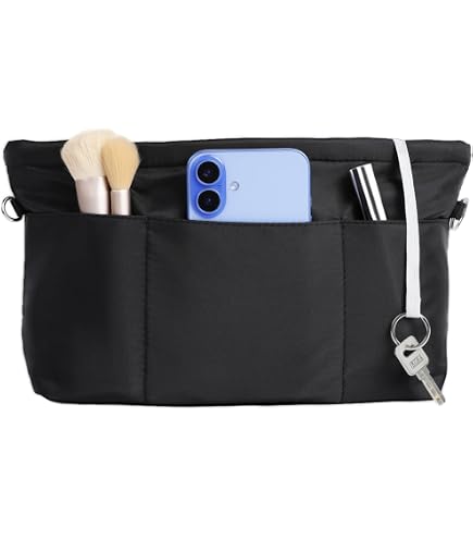 Organisateur De Sac à Main Femme YZROHYI 24x8x15 Cm - Tote Bag Multipoches En Feutre Noir