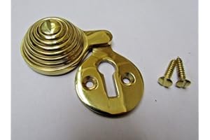 S & S INTERNATIONAL Beehive Old Style Keyhole Key Hole Covers Escutcheon Covered (Brass)