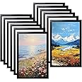 WUBAYI 12pcs A4 Magnetic Photo Frames, Self Adhesive Magnetic Picture A4 Frame Holder Waterproof Clear Sign Holders for Paintings, Photos, Notices, Certificate, Poster