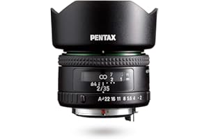 HD PENTAX-FA35mmF2 Versátil Objetivo Gran Angular con Recubrimiento HD Que minimiza Reflejos Recubrimiento SP Que Evitar Manchas Lente asférica híbrida para imágenes más claras y con Mayor Contraste