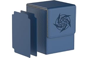 MIXPOET Deck Box kompatibel mit MTG Karten, Sammelkarten Box Kartenbox für 110 TCG Karten, Inklusive 2 Premium Kartentrenner - Whirlpool (Blau)