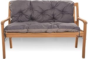 SETGARDEN Coussin de banc 2 ou 3 places, coussin pour balancelle de jardin, coussin de canapé, gardin, coussin de banc d'intérieur, coussin pour banc d'extérieur (170_x_60_x_50_cm, anthracite)