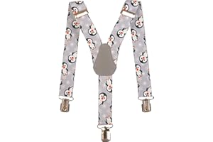 Olata Kinder Hosenträger mit Pinguin-Design | Elastische Y-Hosenträger (1-5 Jahre) – 2,5 cm
