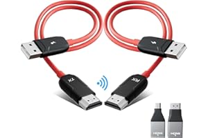 Merdoo HDMI Inalámbrico, Transmisor y Receptor HDMI Inalambrico para Transmisión vídeo/Audio/Archivos de PC/Cámara/Phone a TV/Proyector/Monitor, Extensor HDMI Wireless 50M Plug&Play
