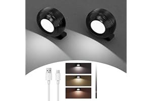 YAHAMOO Wandleuchte Innen, 2 Stück LED Wandleuchten mit Wiederaufladbarem 2000 mAh Akku, Touch Control 3 Helligkeitsstufen, 360°drehbare, für Wohnzimmer Schlafzimmer TreppenhausFlur