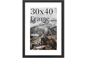 COMPOLICY 30x40cm Picture Frame, Black Picture Frames 30x40, Black Wooden Frame with Clear Acrylic Glass,Poster Frame to Hang Portrait or Landscape, for Family Photos With Stand Table Top or Wall Hanging