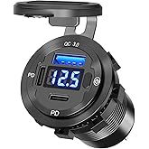 Metal Housing 78 W USB C PD Socket 12 V Installation: Type C USB Socket 12 Volt Car Charger Adapter Cigarette Plug USB Connec